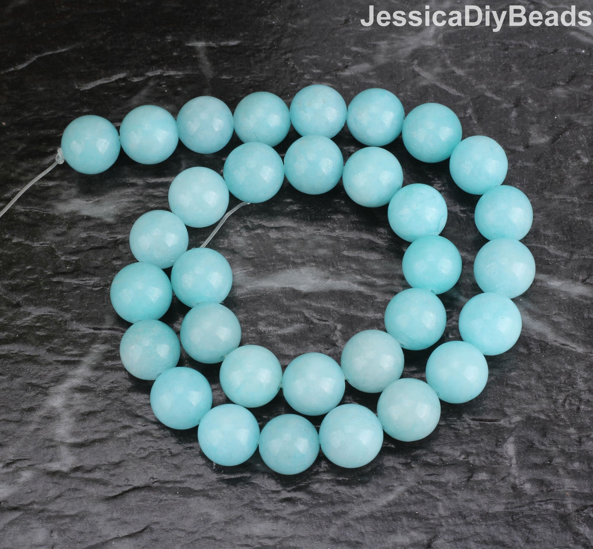 Blue Imitation Amazonite Beads, Round Gemstone, DIY Jewelry Supplies - Etsy