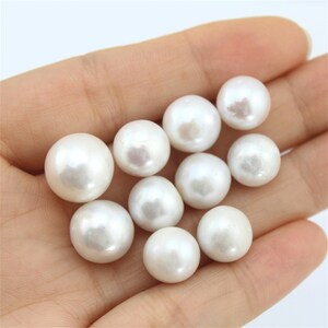 Good Luster Round Pearl Beads, Round Bulk Pearl Strands, 9-12mm Without Hole Edison Pearls, Genuine Dyed Pearl Beads, Wholesale Pearls-FP142