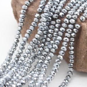 5/10 strands 6mm Rondelle Crystal Beads. Faceted Crystal Glass Beads,Loose Beads For DIY  Necklace Bracelet,Beading supplies,Wholesale