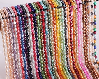 8-9mm Multi Colors Nugget Baroque Pearl Strand, Loose Pearls, Genuine Freshwater Pearls, Wholesale Pearls For DIY Necklace--14inches---LN005