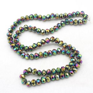 6mm Shiny Crystal faceted rondelle beads,Full strands Crystal Glass beads,Faceted  beads,Crystal Rondelle beads, Loose Spacer beads