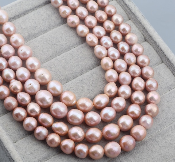 11-15mm High Luster Large Round Purple Freshwater Pearls,Genuine Edison Pearl Beads,Natural Pearl Beads,Loose Pearl Beads-15.5inches--ADS002