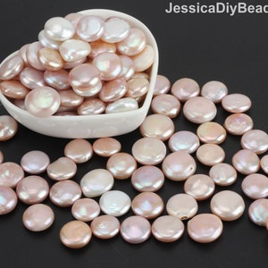 13-15mm Coin Freshwater Pearls, Thick Pink/Purple Pearls, No Drilling, Half Diamond Pearls Supply,Pearls for Handmaking,Wholesale Price-FP49