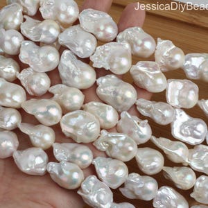 18-20x20-23mm Natural White Baroque Pearls,Large Freshwater Pearl Beads,Fireball Beads,Pearl For Necklace Earring Making,-16inches-YHZ002-11