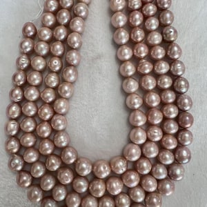 11-15mm High Luster Large Round Purple Freshwater Pearls,Genuine Edison Pearl Beads,Natural Pearl Beads,Loose Pearl Beads-15.5inches--ADS002