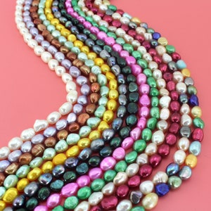 8-9mm Multi Colors Nugget Baroque Pearl Strand, Loose Pearls, Genuine Freshwater Pearls, Wholesale Pearls For DIY Necklace---14inches---FP66