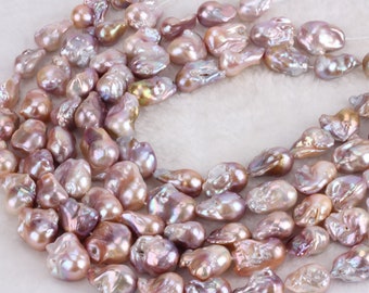 17-18x21-23mm Natural Purple Freshwater Pearl, Large Fireball Pearls, Good Quality Baroque Pearl Beads,Wholesale Pearls--16 inches--YHZ004-2