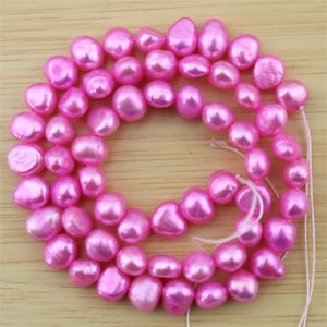 6-7mm Nugget Pearl Beads, Good Luster Genuine Freshwater Pearl Beads, Multicolor Loose Freshwater Pearl Beads, Bulk Lot Beads-15Inches-FP123