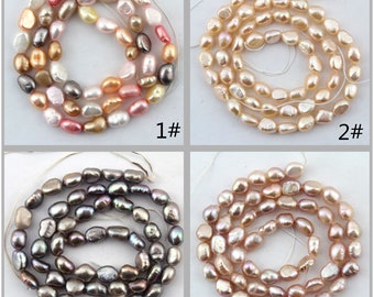 Perles de perles baroques naturelles de 5 à 6 mm, brin de perles irrégulières d'eau douce, bijoux de perles de mariage. Perles en gros-49pcs-14 pouces-FP128