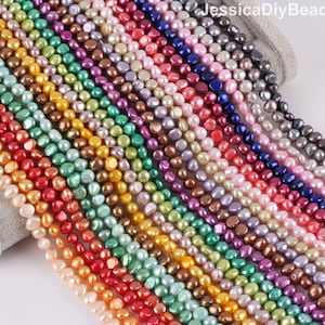6-7mm Multi Colors Nugget Baroque Pearl Strand, Pearl Jewelry, Genuine Freshwater Pearls, Wholesale Pearls For DIY Necklace--14inches--LM002