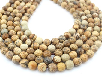 4mm,6mm,8mm,10mm Natural Picture Jasper Faceted Round Beads,Loose  Jasper Beads,Gmestones For Design Bracelet,Full Strand-15-16 inches--ST55