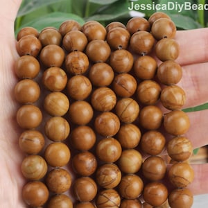 Yellow Wood Grain Stone, Beautiful Color Beads, 8-12mm Bulk Wholesale, Yellow Beads, Jewelry Making, Beading Supplies, Loose Beads/STN00204