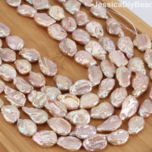 16-18x18-21mm Pink Purple Coin Pearls, Irregularly Shaped Natural Freshwater Pearls, Flat Pearl, Bulk Pearl Beads, Wholesale Pearls/NK002-7