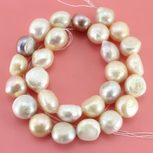 13-15mm Irregularly Nugget Pearls, Genuine FreshWater Pearls, Mixed Colors Pearls, Wholesale Pearls, Beading Supplies, Gift for Friend-FP98