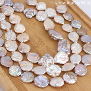 20x23mm Large Purple Coin Pearls, Genuine Cultured Freshwater Button Pearl, Loose Pearl Beads, Diy Pearl Jewelry Supplies, Wholesale Pearls