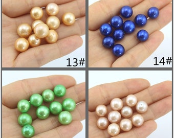 Without Hole Edison Pearls, Good Luster Round Pearl Beads, 9-12mm Genuine Dyed Pearl Beads, Round Bulk Pearl Strand, Wholesale Pearls--FP144