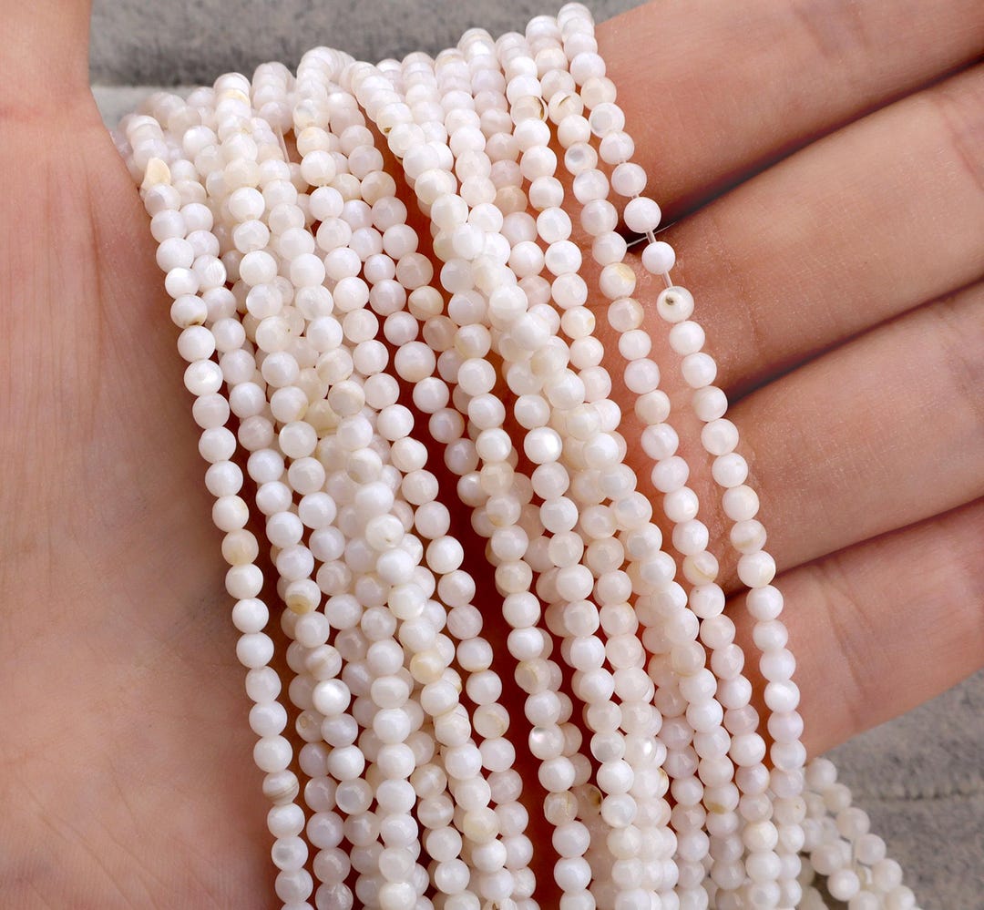 White Round Shell Beads, Beautiful Seed Beads, Spacer Beads,loose Shell ...