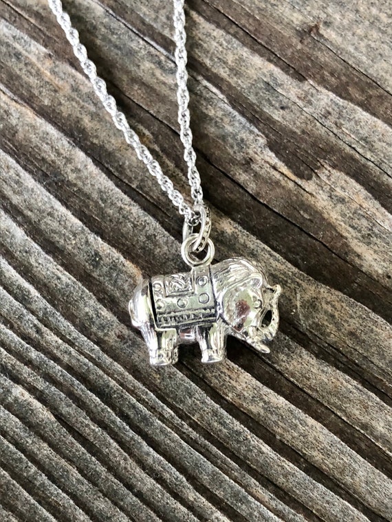 Sterling Silver Elephant Pendant Necklace - image 3