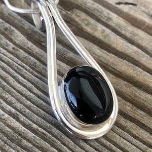 Sterling Silver Black Onyx Pendant Necklace