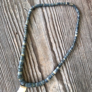 Vintage Santo Domingo Native Necklace With Mother Of Pearl Horn Pendant