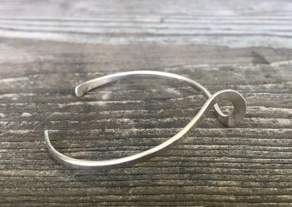 Sterling Silver Wave Cuff Bracelet - image 3