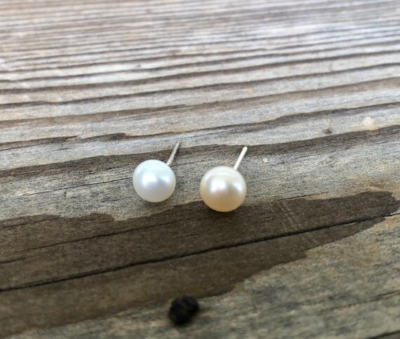 Sterling Silver Pearl Stud Earrings