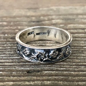 Sterling Silver Floral Band Ring