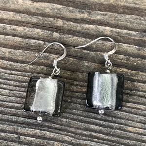 Sterling Silver Art Glass Earrings