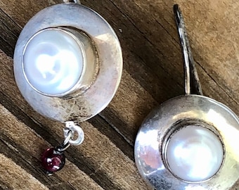 Sterling Silver Artisan Pearl Earrings