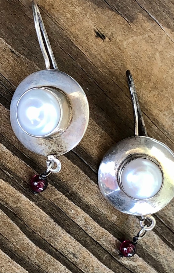 Sterling Silver Artisan Pearl Earrings