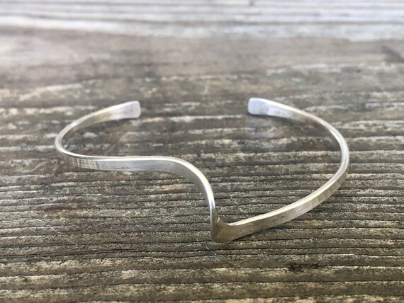 Sterling Silver Wave Cuff Bracelet - image 2