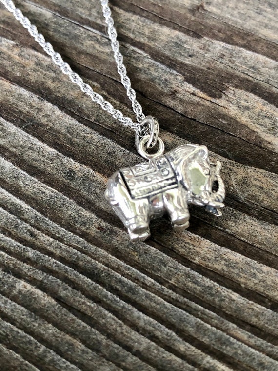 Sterling Silver Elephant Pendant Necklace - image 2