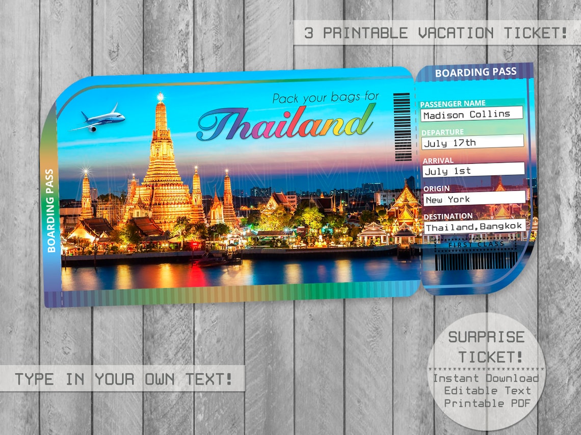 thailand trip ticket