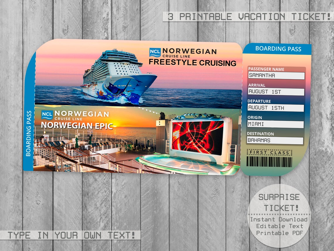 norwegian cruise line boarding pass