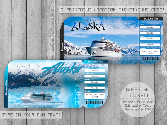 Alaska Cruisetrip Ticket Printable Boarding Pass Surprise | Etsy