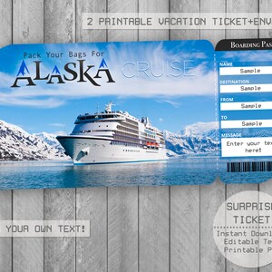 Alaska CruiseTrip Ticket Printable Boarding Pass Surprise | Etsy