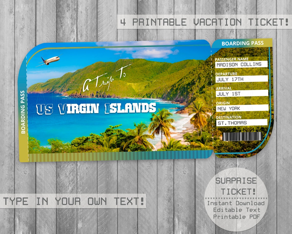 round trip tickets to us virgin islands