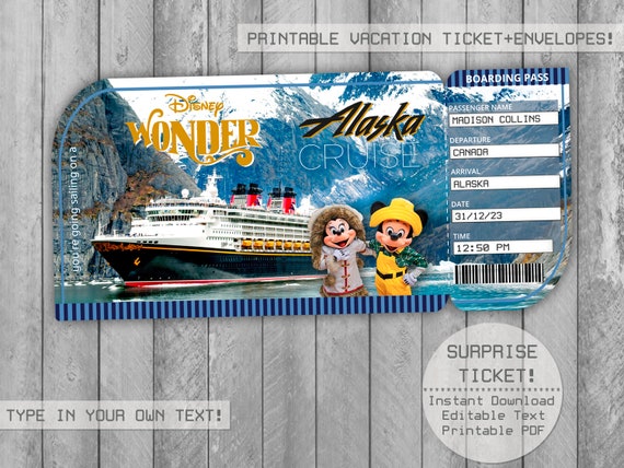 Alaska Cruise Printable Editable Ticket Boarding Pass | Etsy