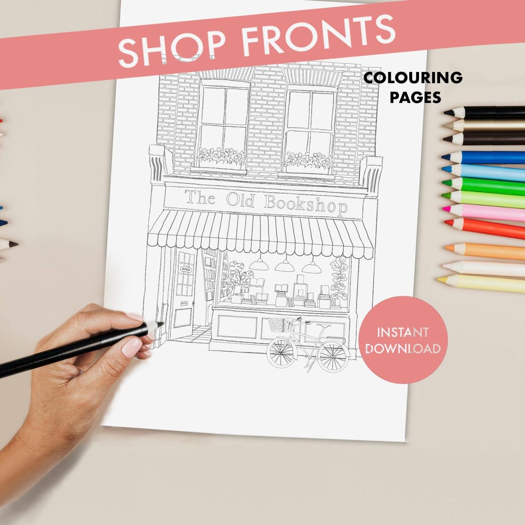Colouring In Shop Counter Shop Front Colouring Page | Printable PDF, Instant Digital Coloring ...
