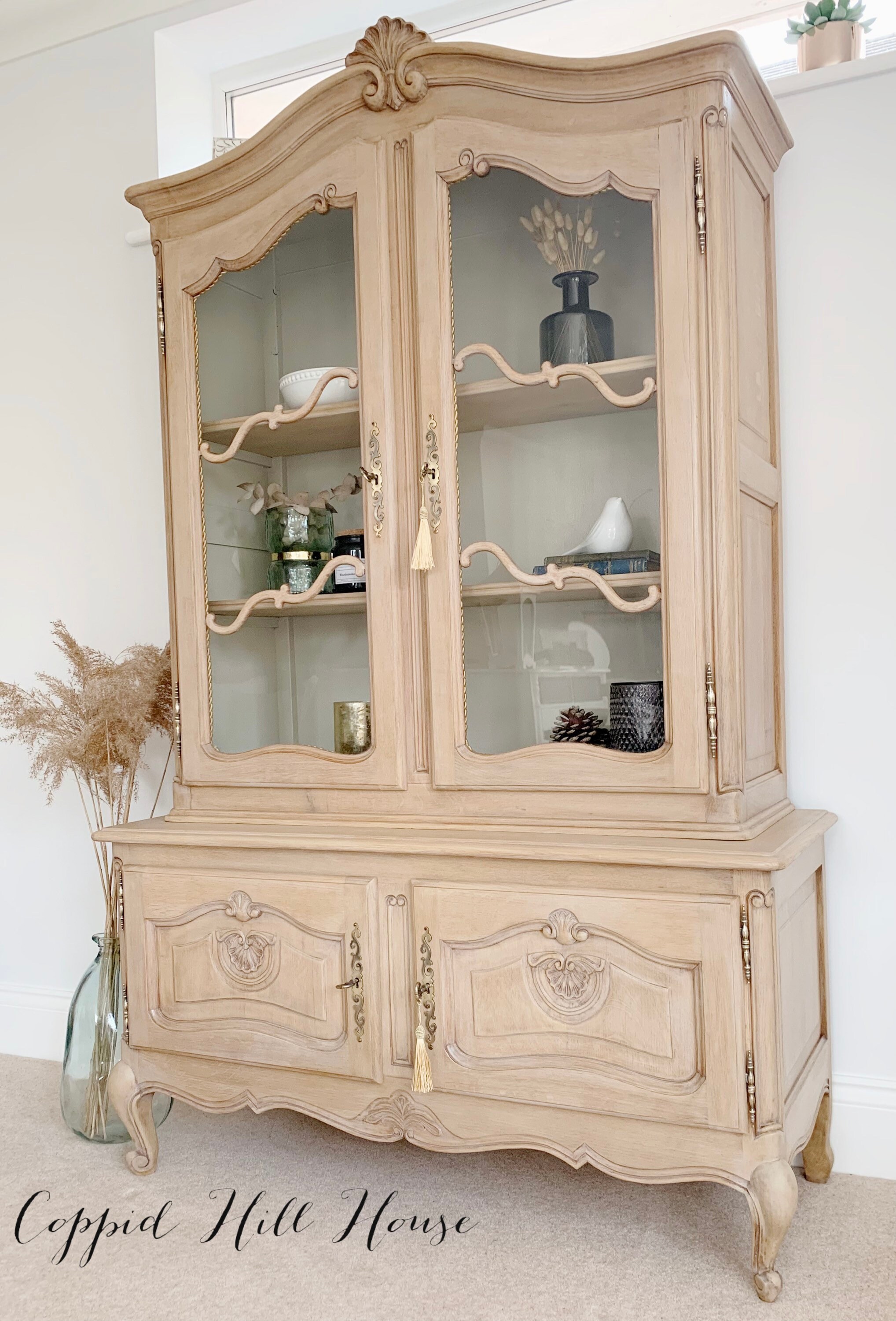 Vitrina de vidrio de roble francés Armoire Vintage | Etsy