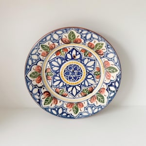 Collectable Plate Terracotta Vintage 1993 Hand Painted Hand Made in Portugal Artist Signed Decorative Wall Hanging