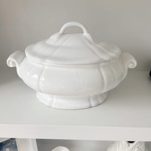 Loucarte Vintage Soup Tureen White Porcelain Made in Portugal