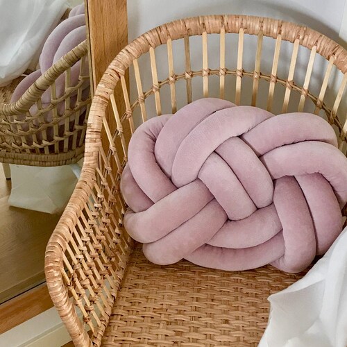 Dusty Pink Infinity Knot Cushion Scandinavian Knot Pillow Etsy