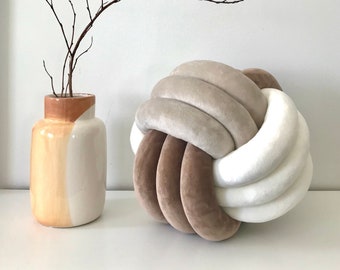 Mixed Colours Knot Pillow, Large Velvet Knot Cushion, Decorative