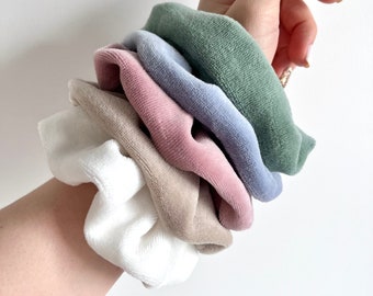 Cotton scrunchies, Organic cotton velour hair ties, Bridesmaids gift set