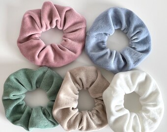 Eco-Friendly Organic Cotton Scrunchies Set, Natural Beauty, Organic Cotton Hair Scrunchies gift pack for her