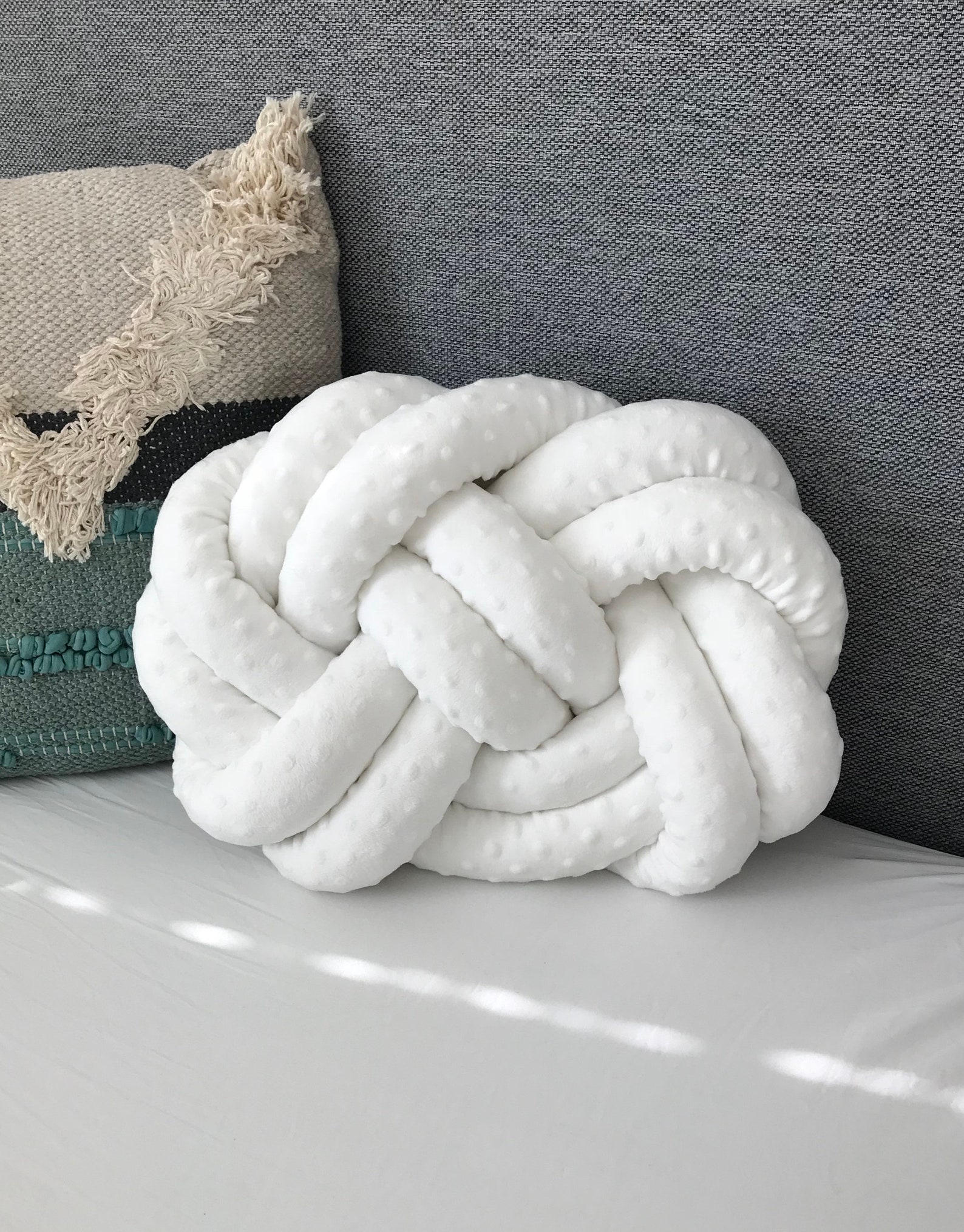 Decorative White Knot Cushion reina Large Knot Pillow Etsy