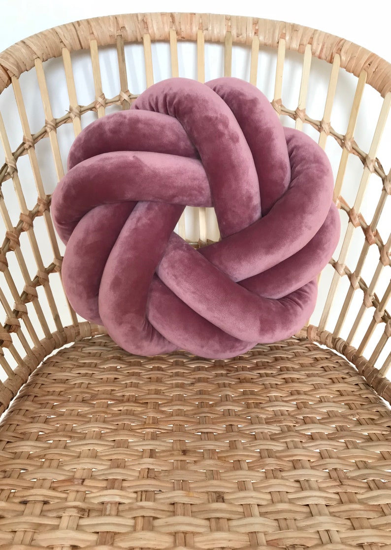 Velvet Knot Pillow Reversible Sphere & Swirl Knot Cushion Etsy