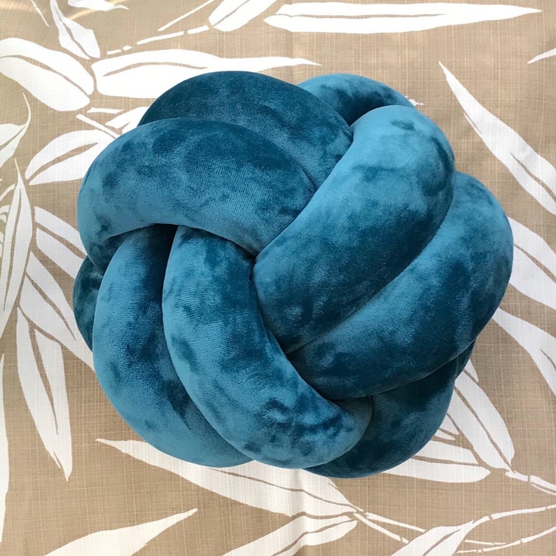 Velvet Knot Pillow Reversible Sphere & Swirl Knot Cushion Etsy UK