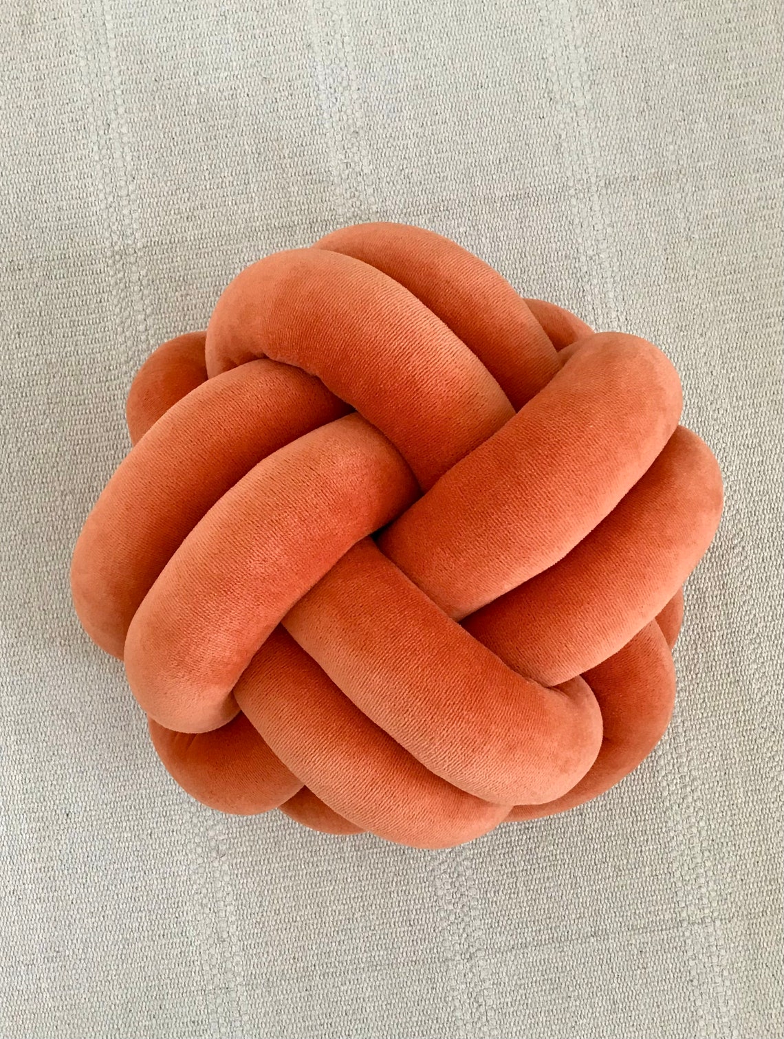 Orange Knot Cushion Scandinavian Knot Pillow ember Large Etsy
